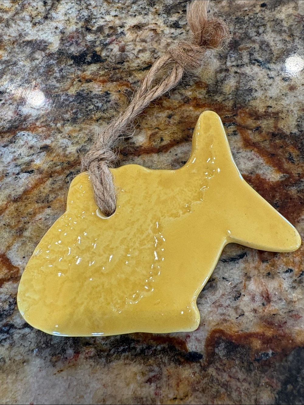 Yellow Ceramic Fish Hanging Ornament - Unbranded